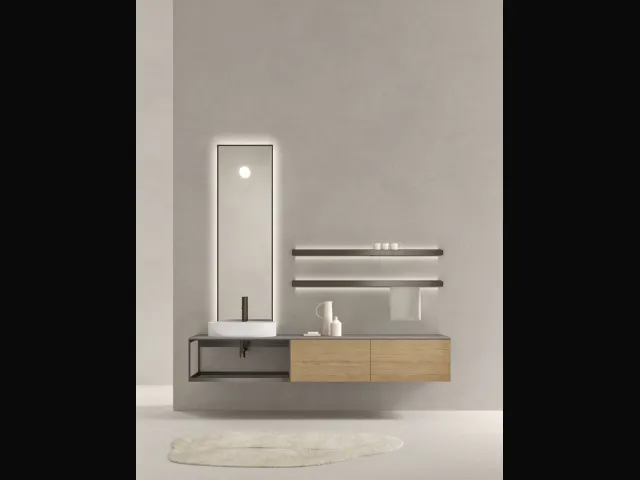 Mobile da Bagno sospeso in rovere miele Fjord 24 04 di Milldue