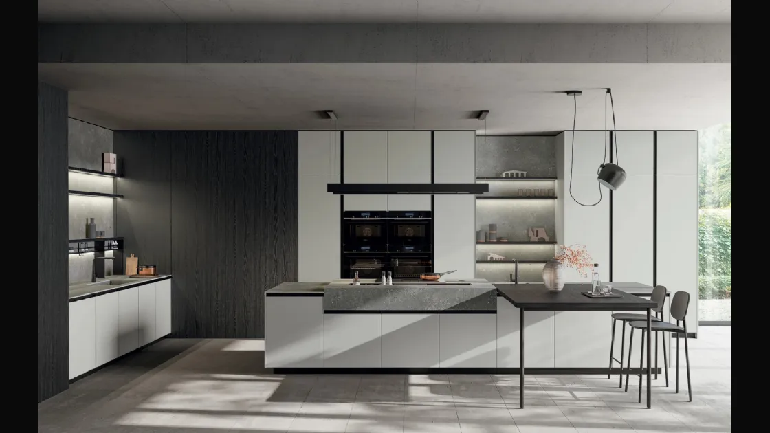 Cucina Moderna con isola Glass 2|0 03 di Arredo3